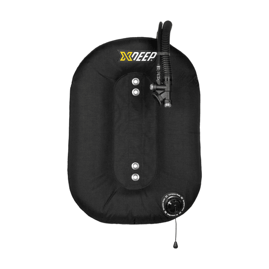 Black diving regulator on a white background with 'XDEEP' branding.